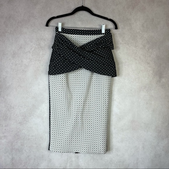 Atoir Across The Skies Skirt Black White Dot Bow - Picture 1 of 9